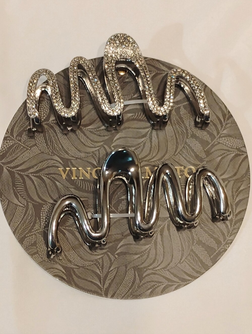 Vince Camuto Shimmering Silver Wave Hair Clips - Set of 2
